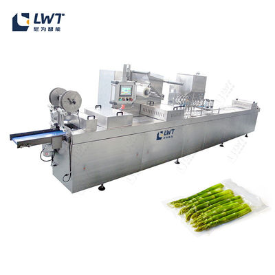 Frucht- und Gemüsebeutelverpackungslinie Stickstofffüllende automatische Vakuumpakemaschine