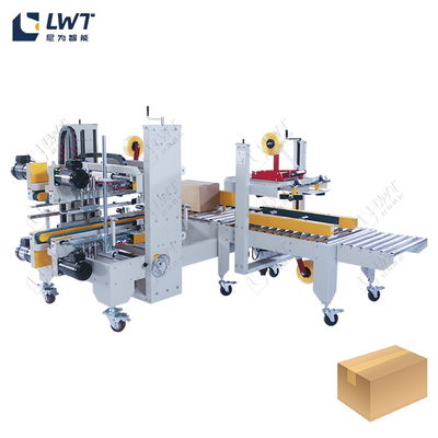 Automatische Kartonversiegelungsmaschine für ein Wort, mit automatischer Vier-Ecken-Kartonversiegelungsmaschine kombiniert